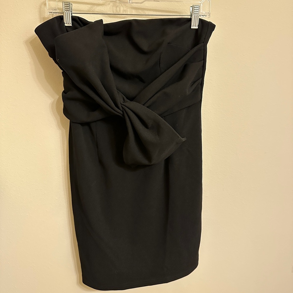 NWT Lulus Strapless Black Tie Bow Dress